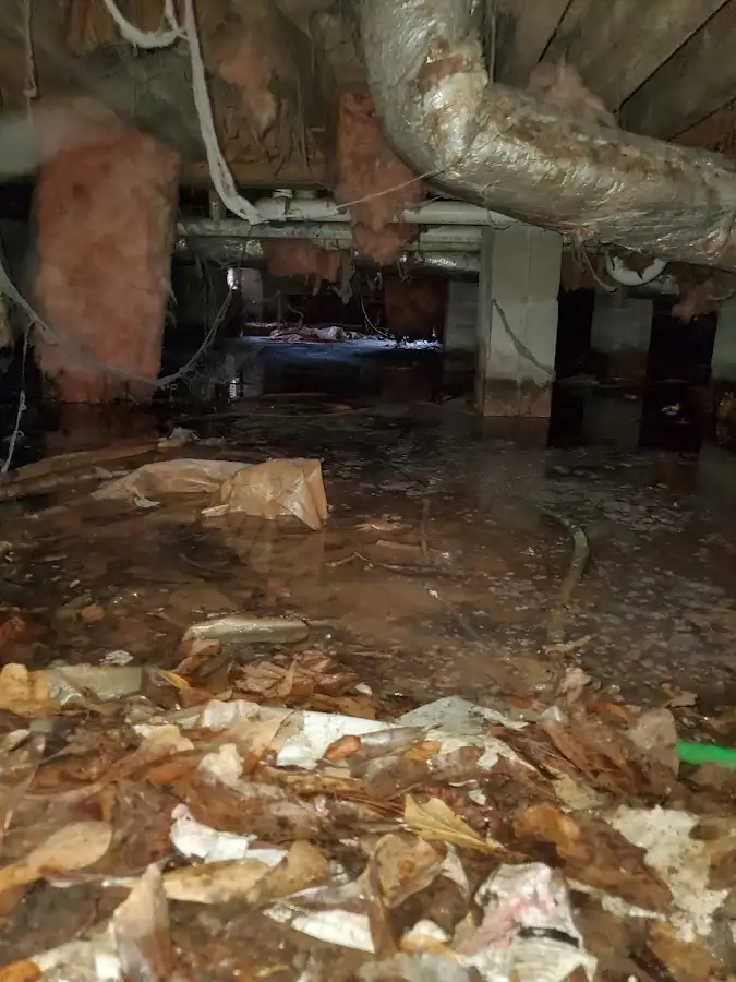 Crawl space flood assessment for Commercial Water Damage Restoration in Spokane Valley